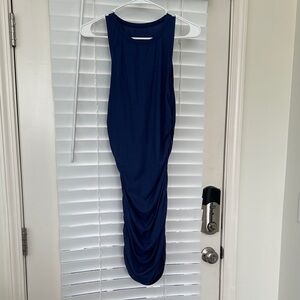 Elegant Navy Blue Sleeveless Dress sz L kimono one sz fits all